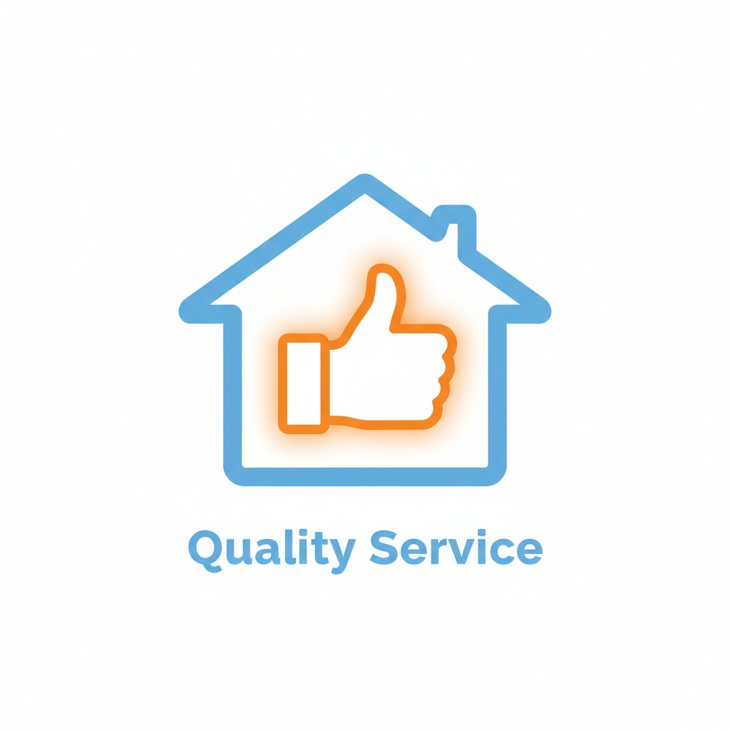 Quality service icon showing a thumbs up